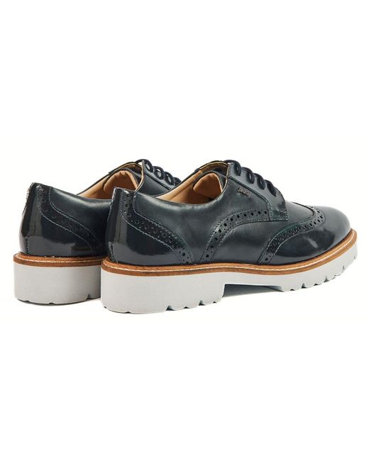 Pod Blue Kortney Leather Patent Brogues Shoes