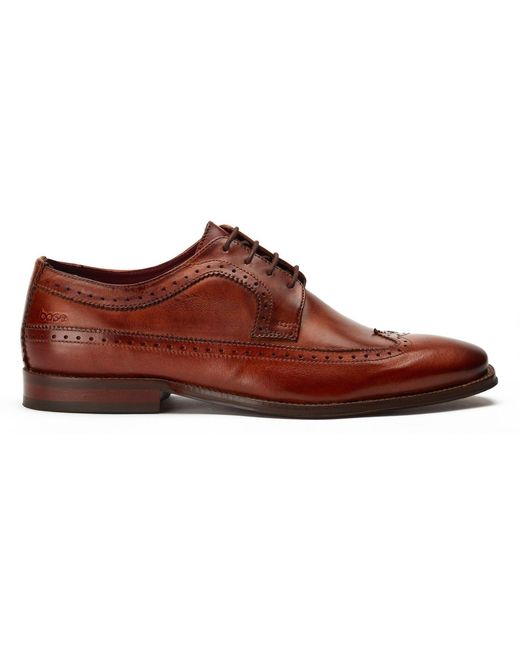 Base London Brown Havisham Leather Derby Shoes for men