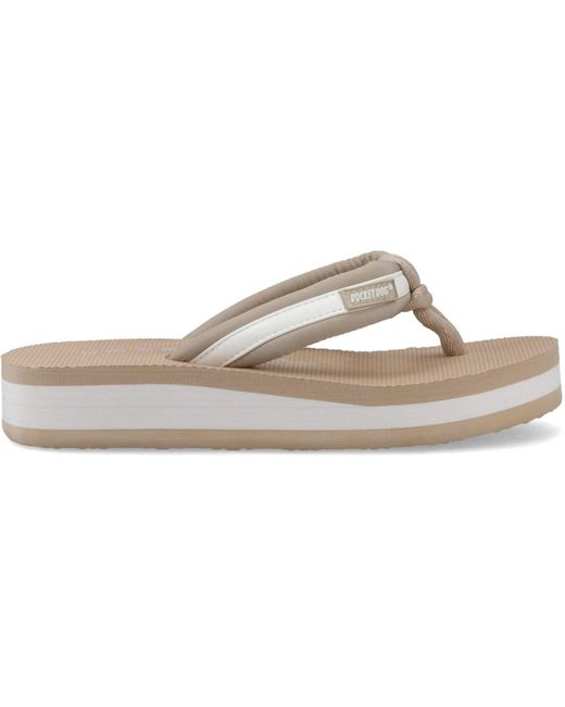 Rocket Dog Natural Monica Nylon Pu Textile /Off Flip Flops