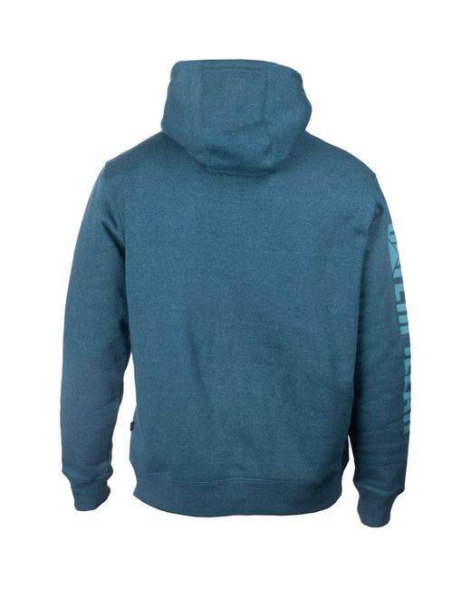 Caterpillar Blue Trademark Banner Cotton Hooded Sweatshirt for men