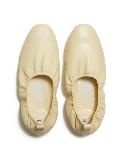 Fitflop Natural Delicato X Pantone Poise Leather Ballerinas