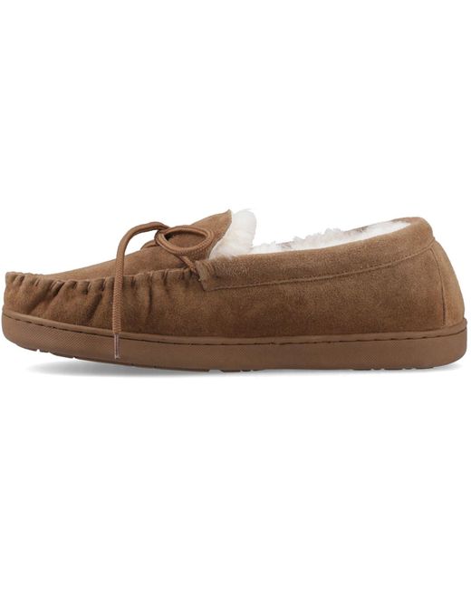 BEARPAW Brown Moc Ii Suede Hickory Slippers for men