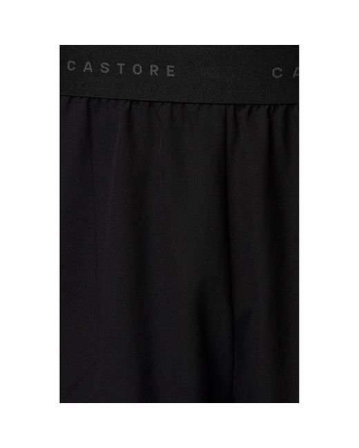 Castore Black Branded Elastic Shorts Polyester for men