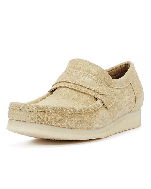 Clarks White Wallabee Loafer Men's Maple Suede Shoes for men