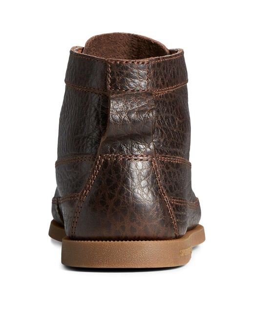 Sperry Top-Sider Brown Authentic Original Boat Chukka Tumbled Leather Boots for men