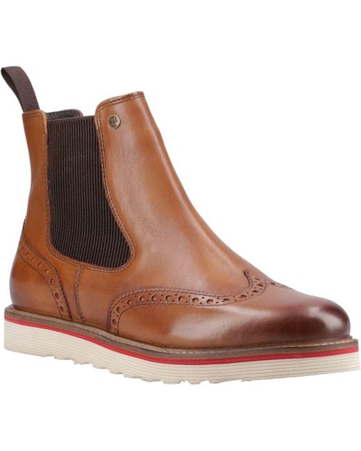 Hunter Brown Orkney Brogue Dealer Boot Leather Ankle Boots for men