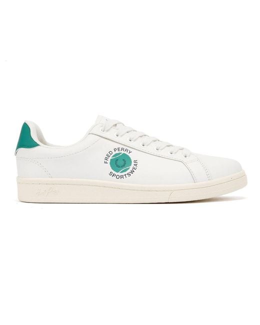 Fred Perry White B721 Leather Snow/Court Trainers for men