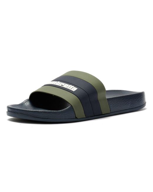 Lambretta Blue Prince Khaki Slides for men