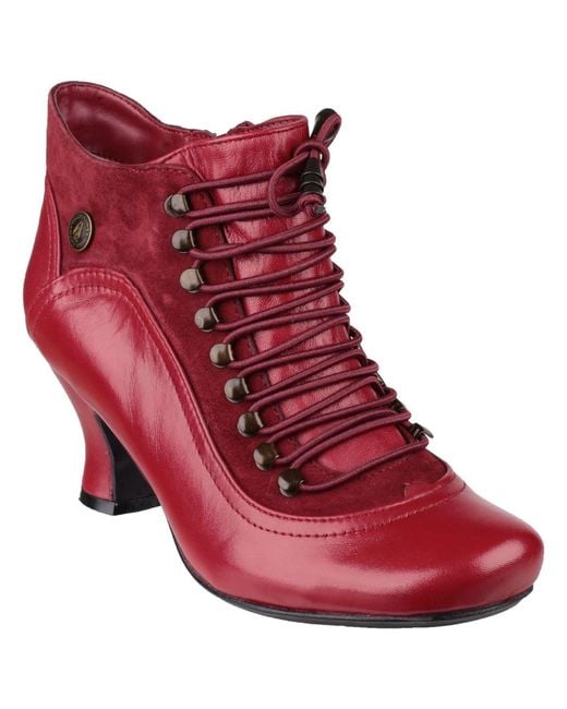 Hush Puppies Red Vivianna Leather Boots