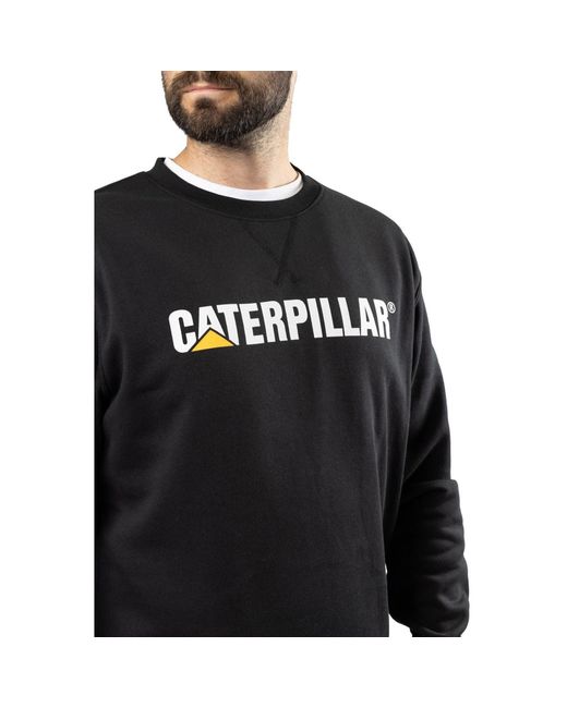 Caterpillar Black Midweight Crewneck Cotton Sweatshirt for men