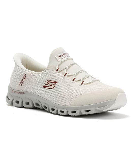 Skechers White Slip-Ins Glide Step Vibey Mesh Trainers