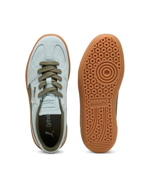 PUMA Blue Palermo Leder Turnschuhe