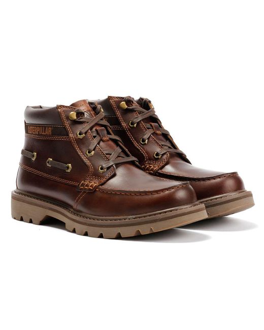 Caterpillar Brown Colorado Boat Mid Leather British Tan Boots for men