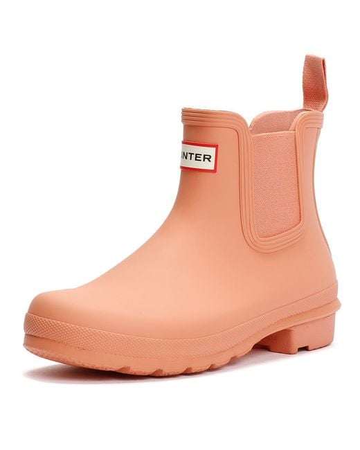 Hunter Brown Original Chelsea Rubber Terracota Wellington Boots