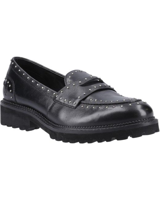 Hush Puppies Black Genie Leather Standard Loafers