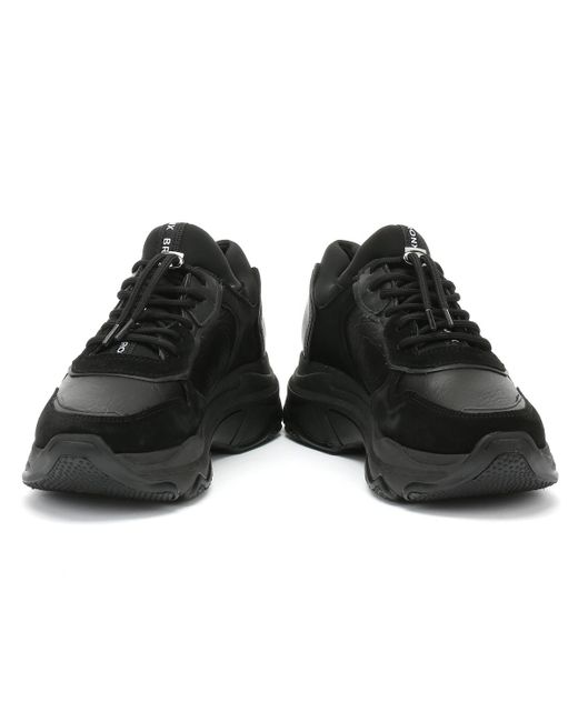 black leather trainers womens