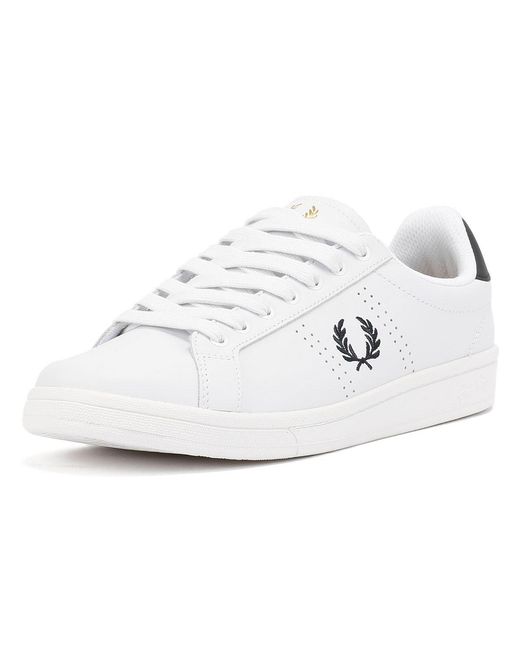 Fred Perry White B721 Leather Trainers for men