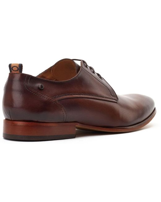 Base London Brown Gambino Excel Leather Burnt Lace-Up Shoes for men
