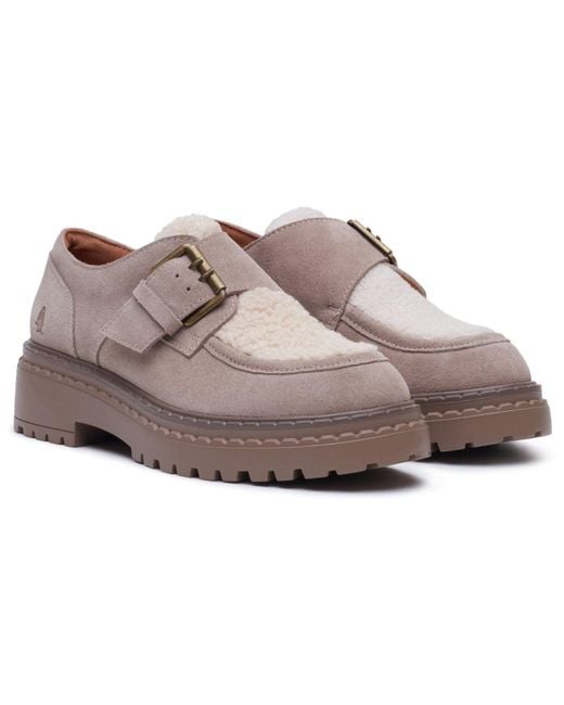 Hush Puppies Gray Orla Monk Leather Taupe Loafers