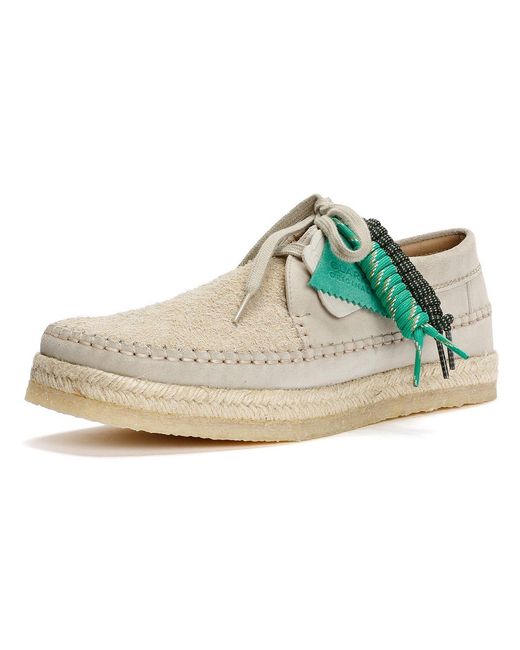 Pompeii3 White X Clarks Originals Weaver Suede Ice Shoes for men