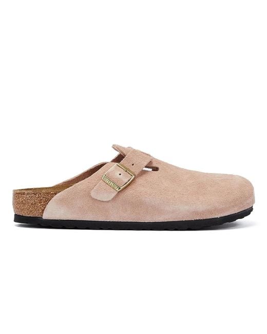 Birkenstock Boston Suede Leather Light Rose Clogs in Pink | Lyst UK