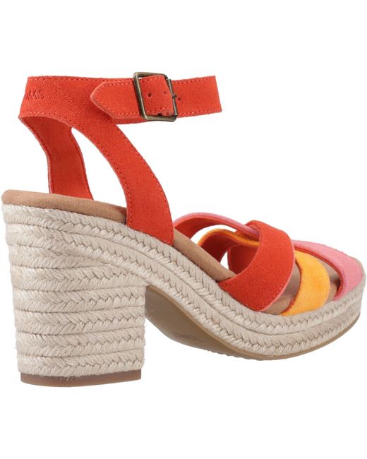 TOMS Red Majorca Strappy Leather Flame Sandals