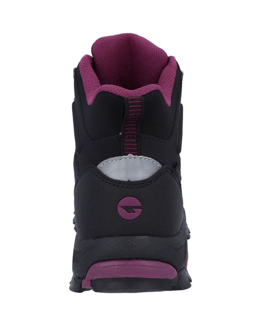 Hi-tec Blue Jackdaw Mid Wp Synthetic /Burgundy Hiking Boots