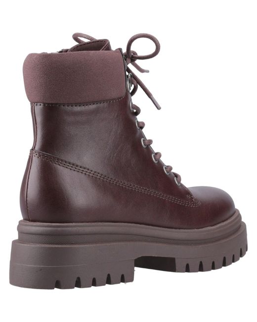 Rocket Dog Brown Danie Faux Leather Dark Heeled Mid Calf Boots