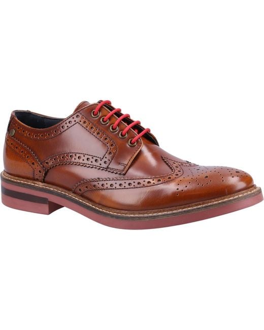 Base London Brown Woburn Leather Brogues Shoes for men