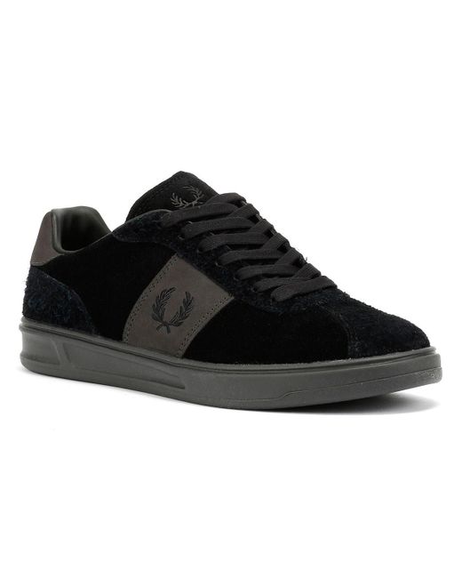Fred Perry Suede Herren Sneaker Aus Schwarzem Wildleder in Black für Herren