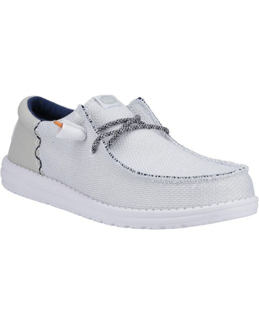 Wally Funk Open Mesh Scarpe Da Barca Bianche Da Uomo di HeyDude in White