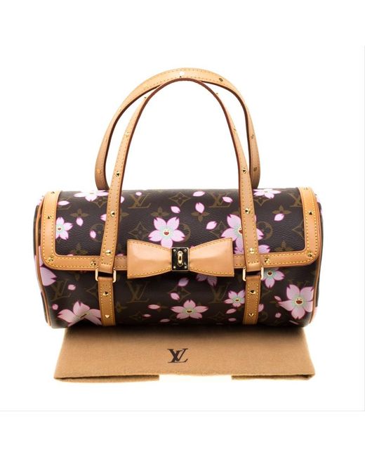Louis Vuitton Canvas Papillon Brown Leather Handbag - Save 30% - Lyst