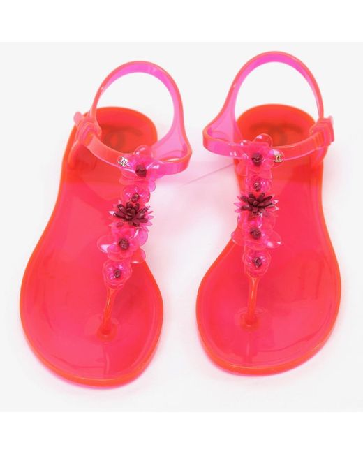 chanel pink jelly sandals