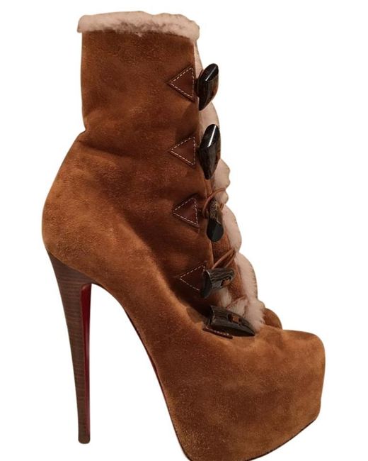 christian louboutin tan boots