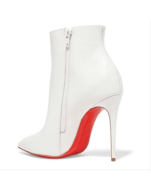 Christian Louboutin So Kate 100 Leather Ankle Boots in White Christian Louboutin | So Kate 100 Ankle Boots aus Leder