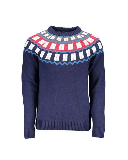 Gant Blue Chic Crew Neck Sweater With Contrast Details for men