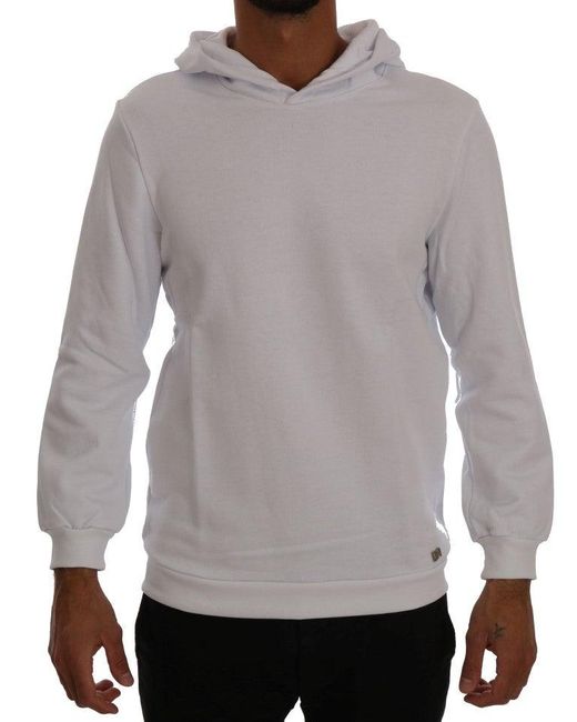 Daniele Alessandrini Cotton Pullover Hodded Sweater White Tsh1346 in Gray  for Men - Save 25% - Lyst