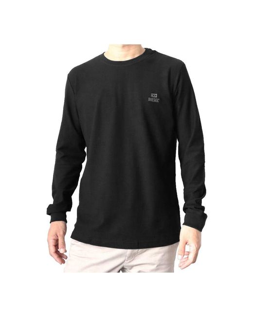 DIESEL Black Cotton Sweater for men