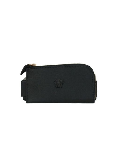 Versace Women's Medusa Leather Accordion Card Case - Black One-Size