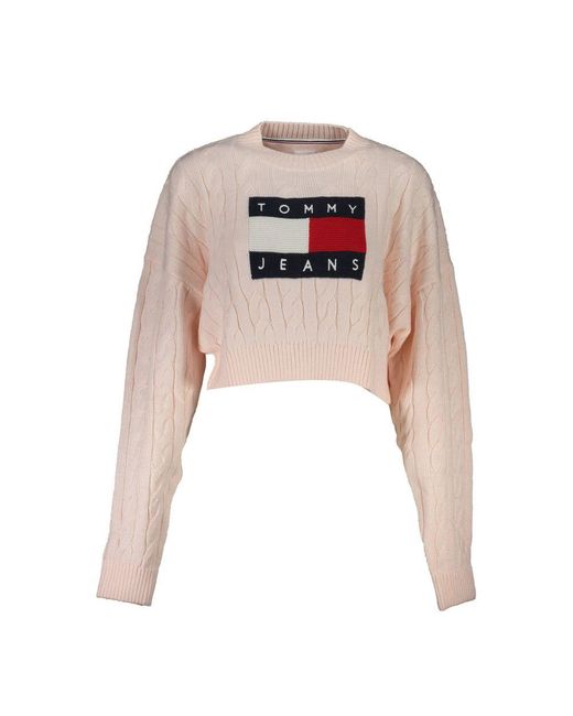 Tommy Hilfiger White Chic Contrasting Crew Neck Sweater