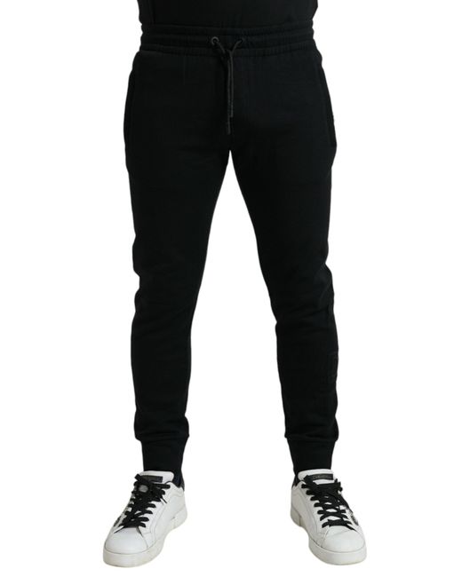 Dolce & Gabbana Black Cotton Blend Jogger Men Sweatpants Pants for men