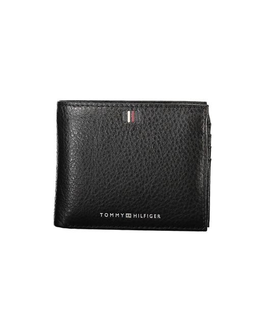Tommy Hilfiger Black Sleek Leather Wallet With Ample Storage for men