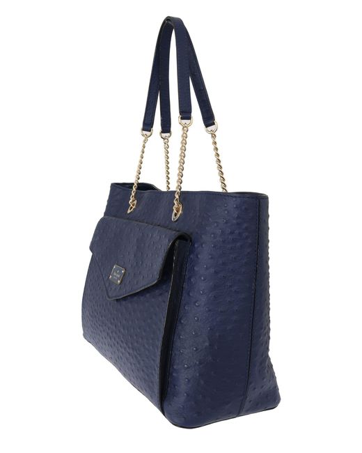 Kate Spade Kate Spade Blue Leather Halsey La Vita Ostrich Handbag