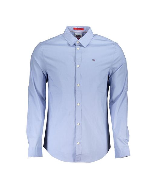 Tommy Hilfiger Blue Slim Fit Italian Collar Dress Shirt for men