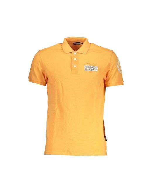 Napapijri Yellow Cotton Polo Shirt for men