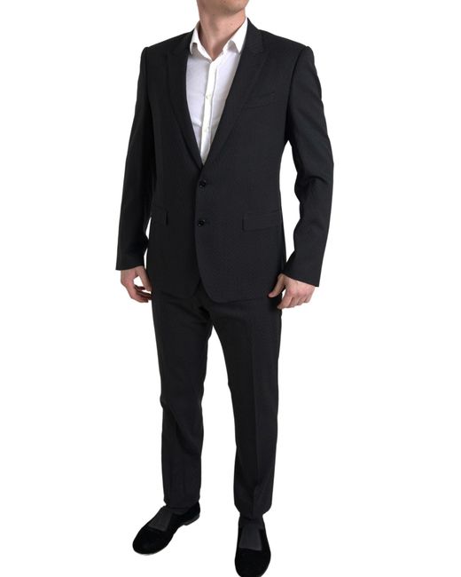 Dolce & Gabbana Black 2 Piece Single Breasted Martini Suit for men