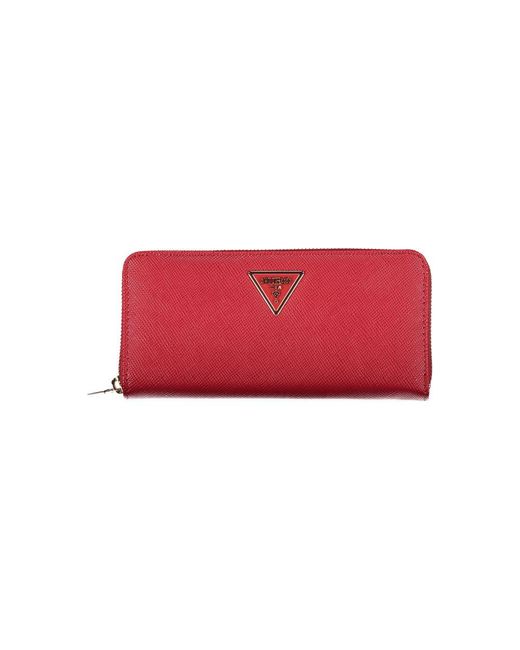 Guess Red Chic Polyethylene Compact Wallet