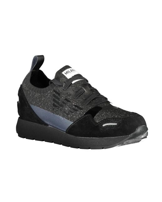 Emporio Armani Polyester Sneaker in Black | Lyst