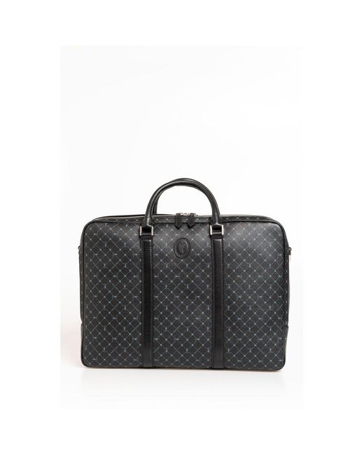 Trussardi Black Leather Briefcase for men