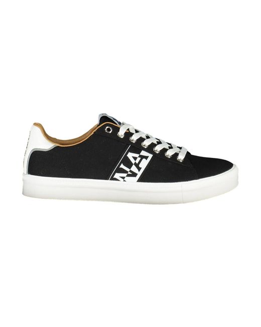 Napapijri Black Lace-Up Sneakers With Contrasting Accents for men